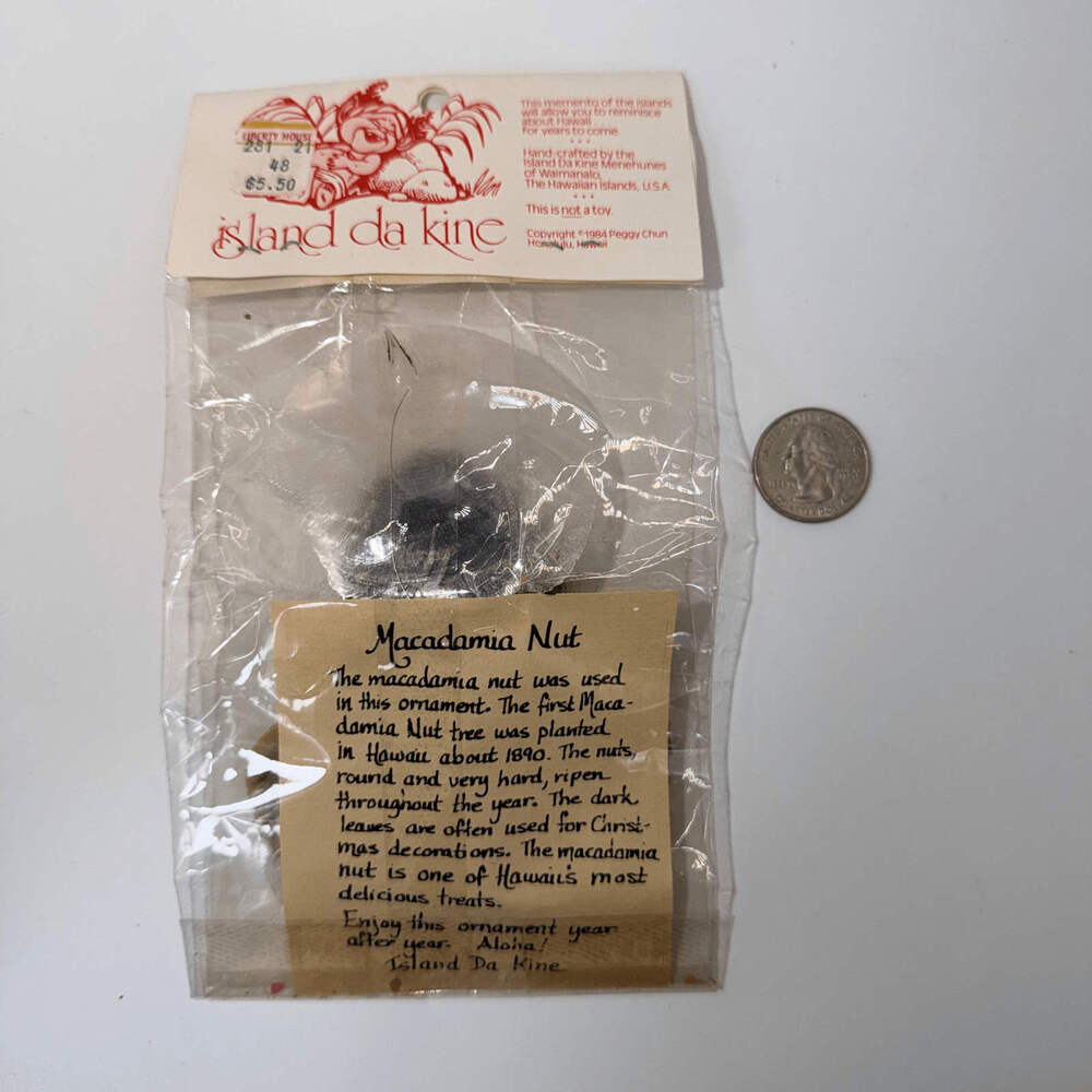 Vtg 1984 Island Da Kine Hawaii Christmas Ornament Seashell Macadamia Angel - Picture 2 of 6